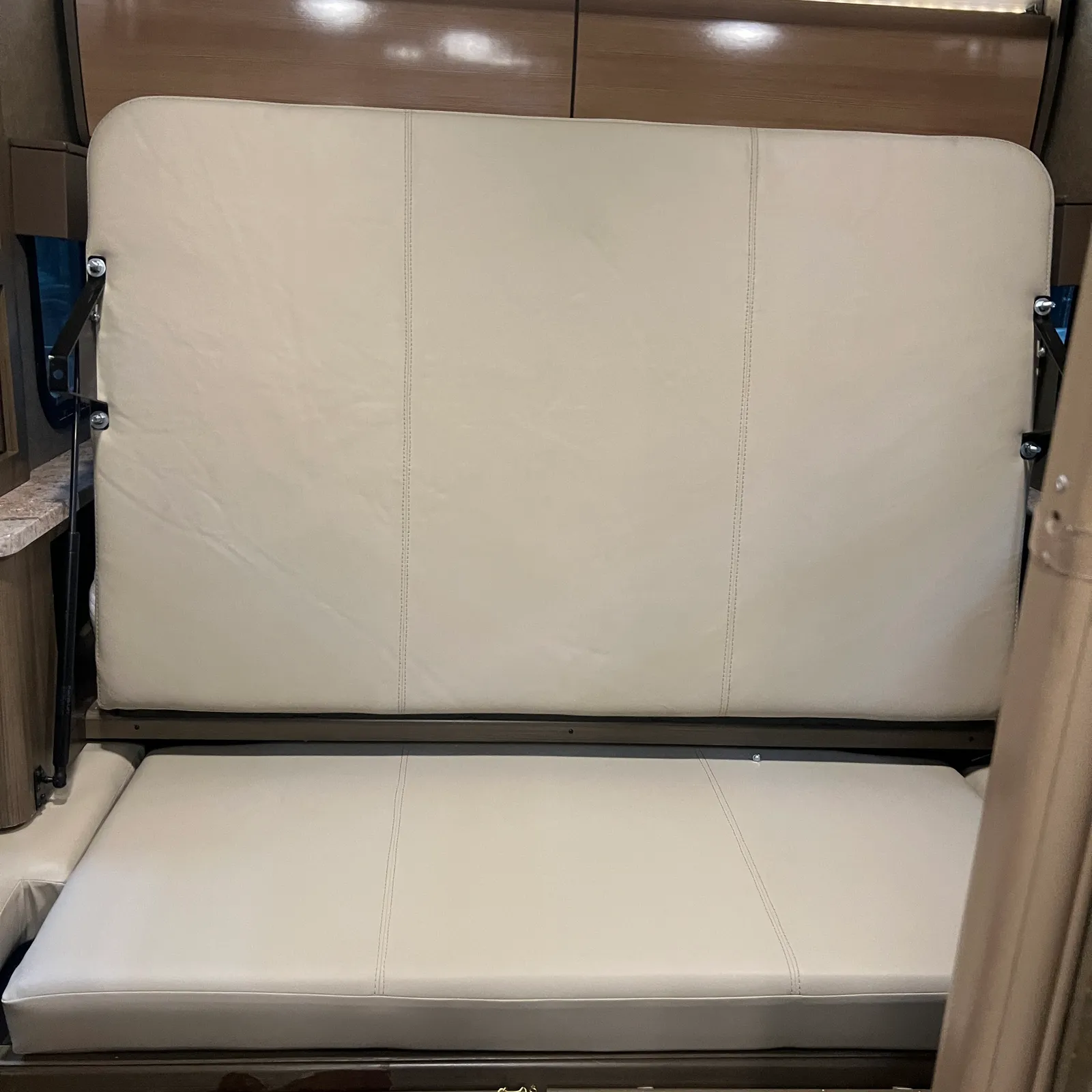 2018 Thor Motor Coach Compass 23TR Class C motorhome, cream-colored dinette seating with stitched cushions